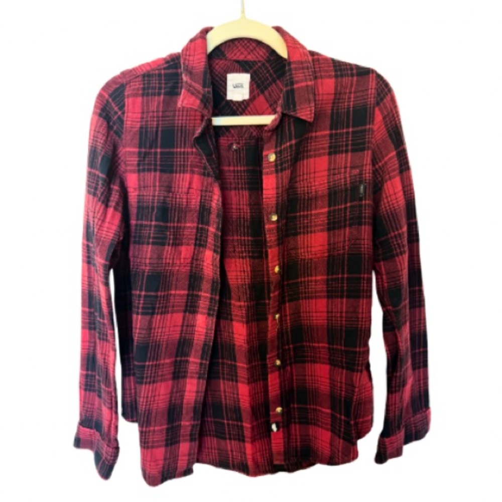 Vans Red and Black Plaid Flannel Shirt